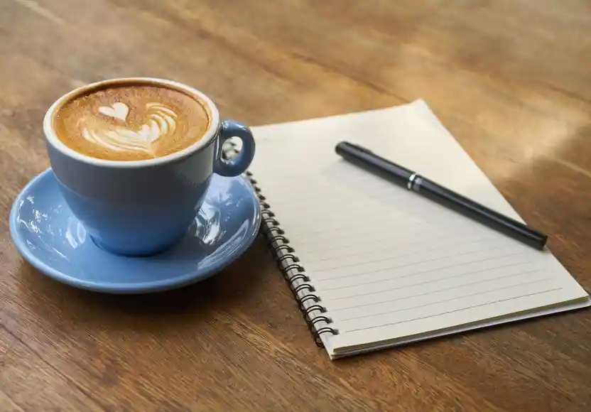 Koffie Blauw Kopje Notitieblok